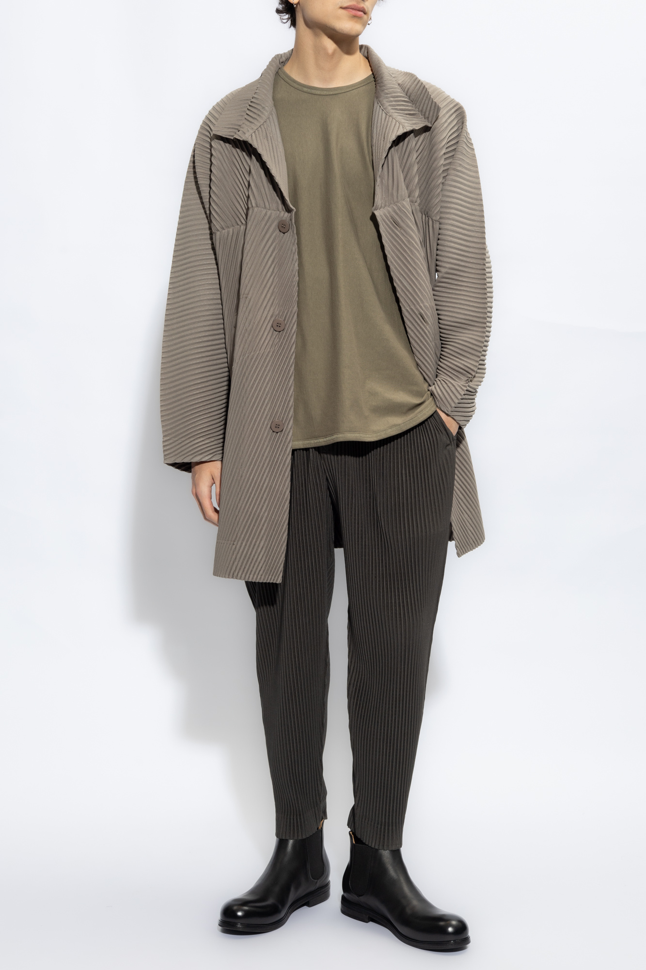 Green Pleated cardigan Issey Miyake Homme Plisse